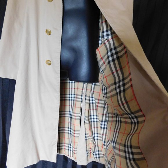 VINTAGE BURBERRY TAN NOVA CHECK TRENCH COAT XL - Picture 6 of 11